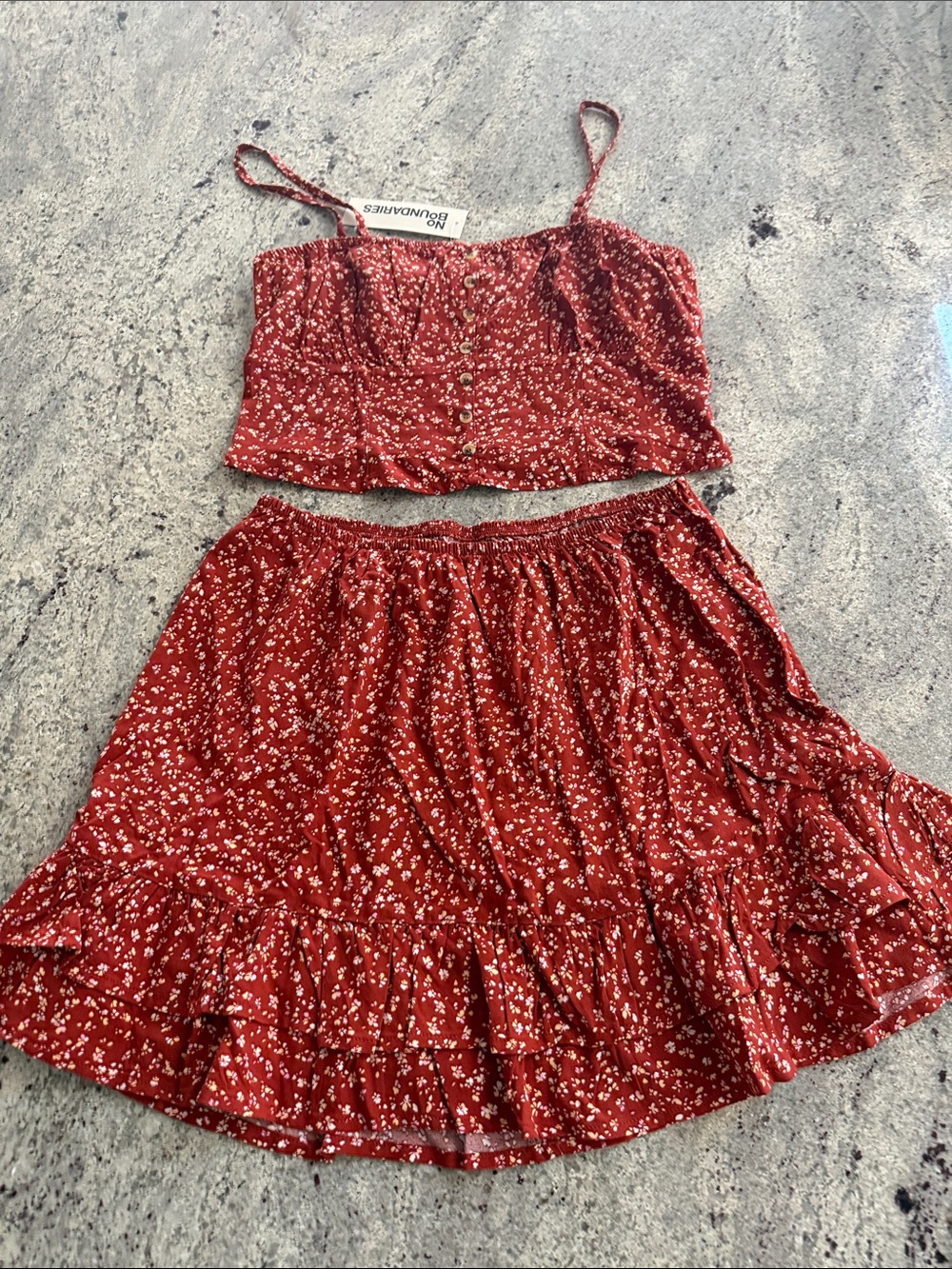 No Boundaries Floral Two-Piece Skirt Set